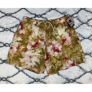 CHAMPION Nylon Warm Up Watercolor Tie Dye 6" Shorts Brown Pink Mens Sz 2XL *NEW*